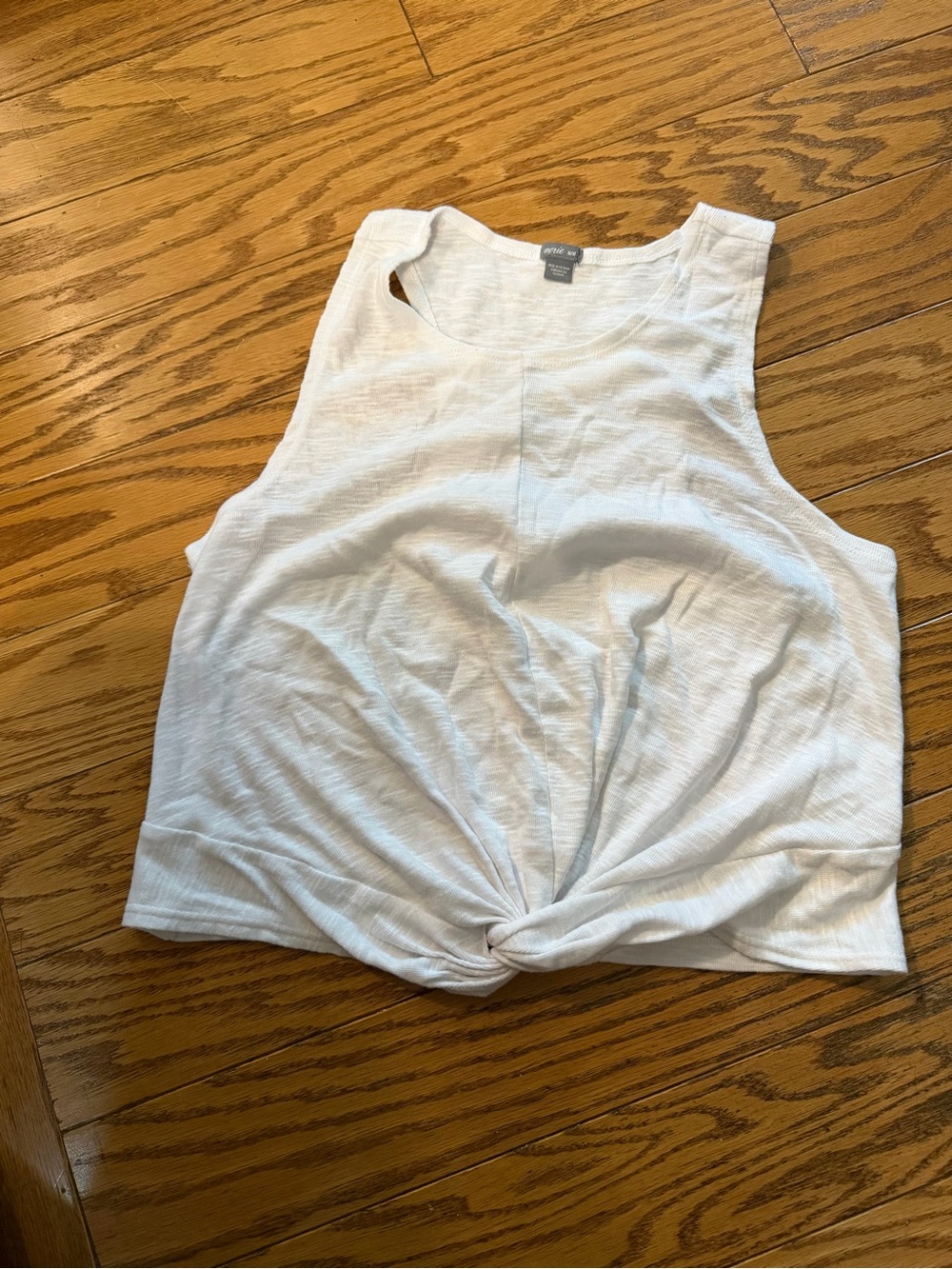 Aerie White Knotted Front Tank Top
